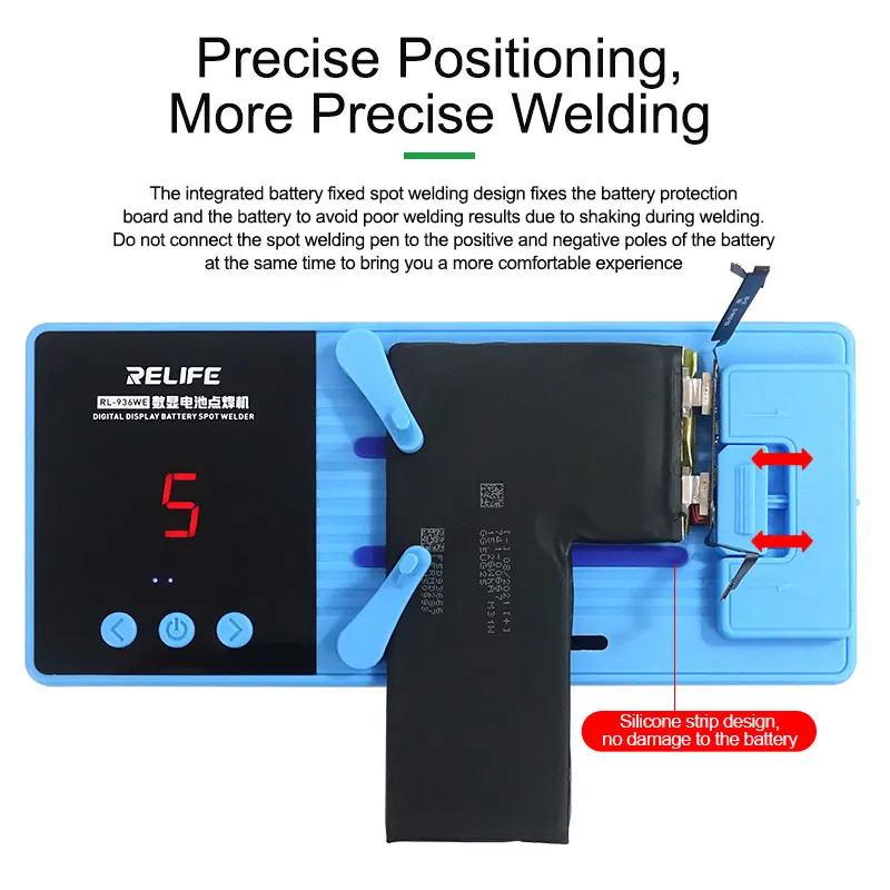 Imagem -05 - Display Digital Battery Spot Welding Machine Modo de Soldagem de Velocidades Carregamento tipo c Telefone Celular e Reparo do Computador Rl-936we
