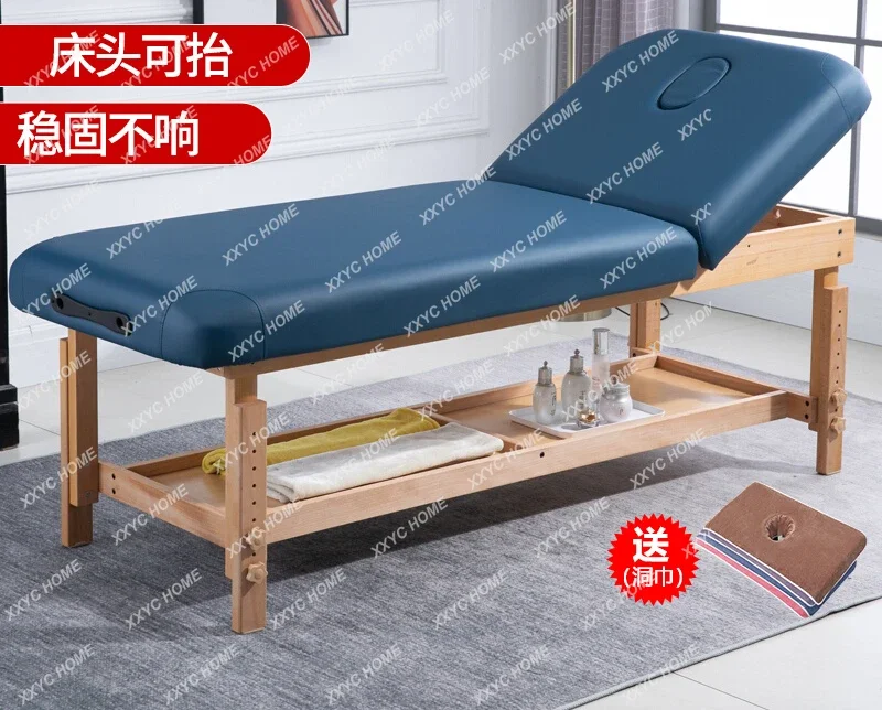 

Фиксированная массажная кровать, косметическая кровать, специально для салонов красоты, массажная кровать для лечения, дом из цельного дерева с вышивкой