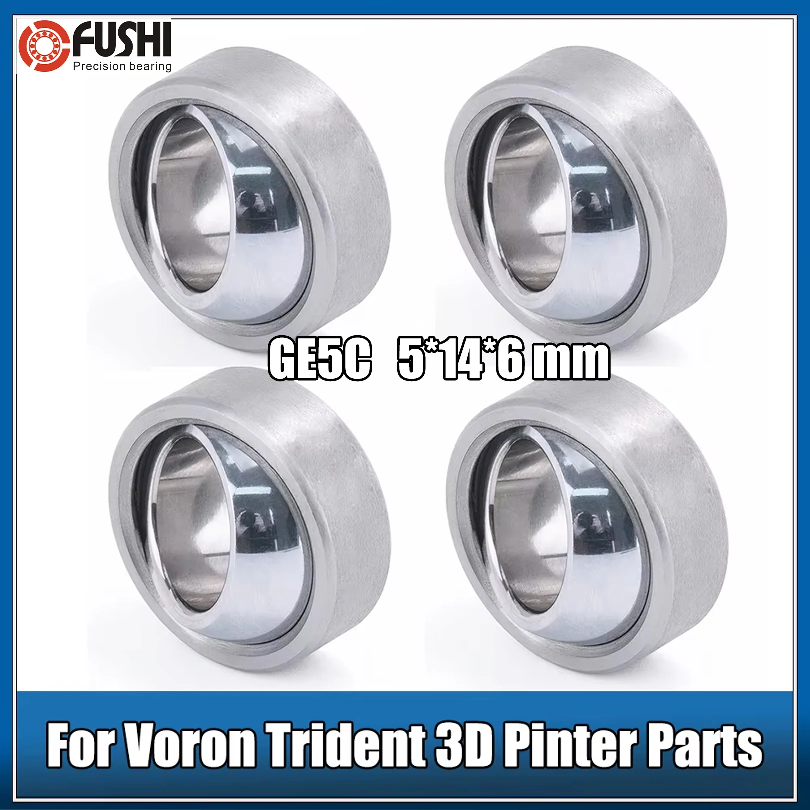 

Самосмазывающиеся радиальные сферические подшипники FUSHI GE5C, 5 шт., GE5C/GE5UK, 5*14*6 мм, для 3D-принтеров Voron 2.4 и Voron Trident