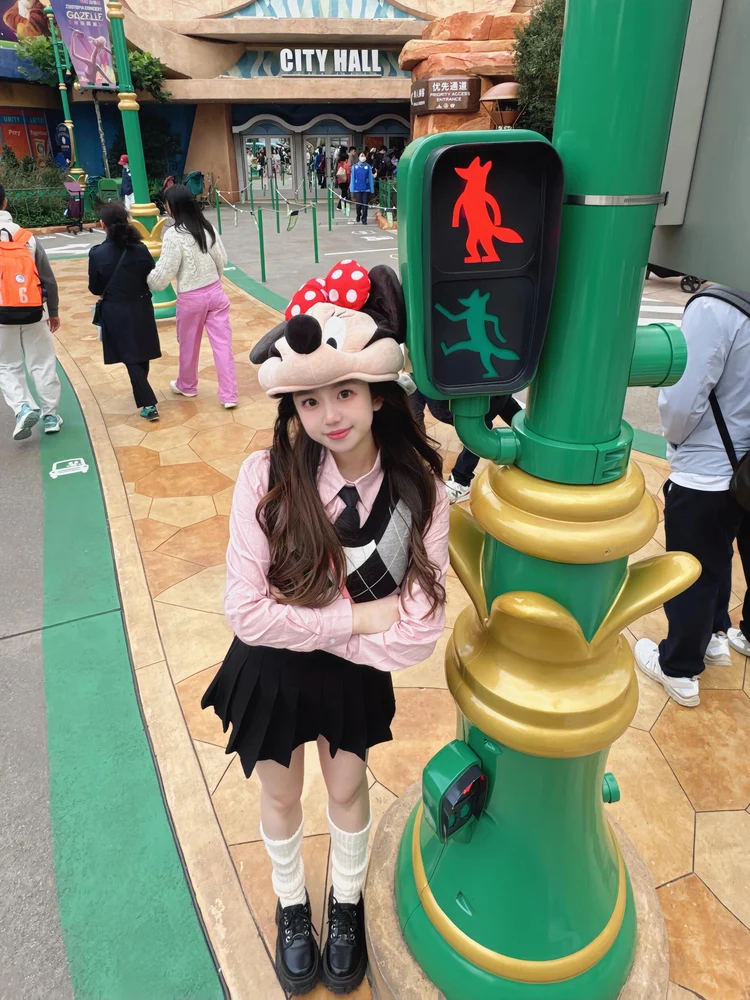 

loween Set Pastel Pink Plaid Vest Long irt JK orm Skirt Korean College Sle Diamond Pattern Women's Faion