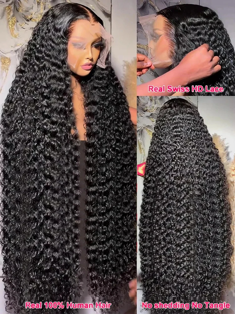 Curly 13x6 Hd Transparent Lace Frontal Wigs Preplucked 30 40 Inch Loose Deep Wave 13x4 Human Hair Wig Glueless 5x5 Closure