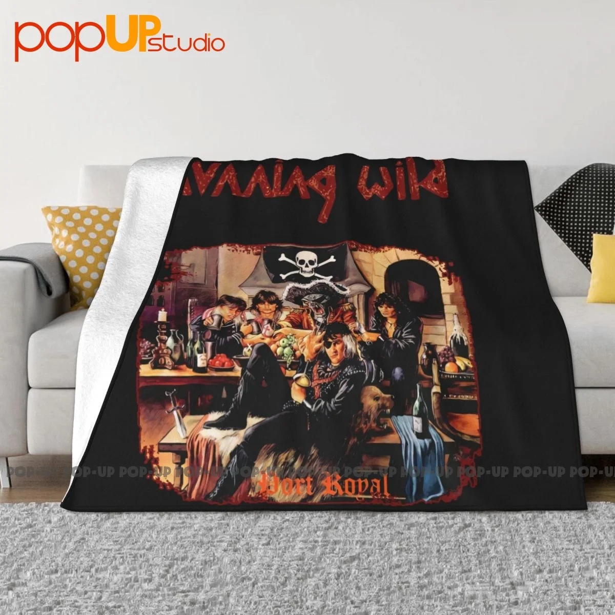 Running Wild Port Royal Heavy Metal Band Helloween Blanket Casual On Couch Anti-Pilling Couch Blanket Sleeping Sheets