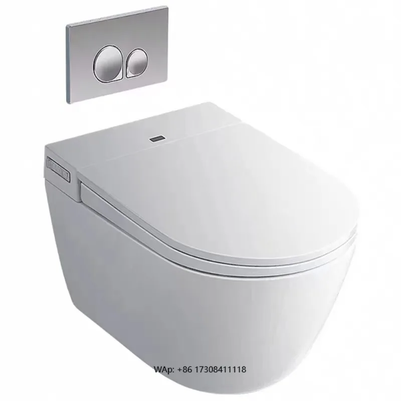 

New Arrival Wall-Mounted Smart Toilet Bowl Ceramic Sanitary Ware Remote Control Elongated Shape Toilets Wall Hanging Tankless