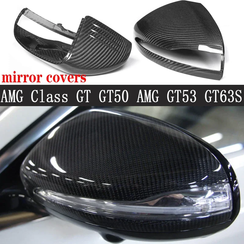 

For Mercedes Benz AMG Class W190 W290 GT50 AMG GT53 GT63S Upgrade Shells Rearview Cap Carbon fiber rear view mirror case cover