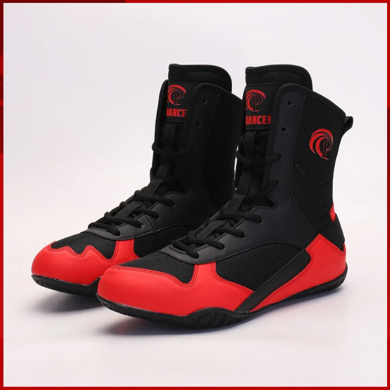 

High Top Pro Mens Wrestling Boots Light Weight Sweat-Absorbant Design Boxing Sneakers for Women Good Encapsulated Gym Boots