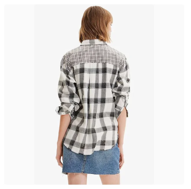 Foreign trade original order, Spanish new product, embroidered print, spring and summer cool casual women's shirt