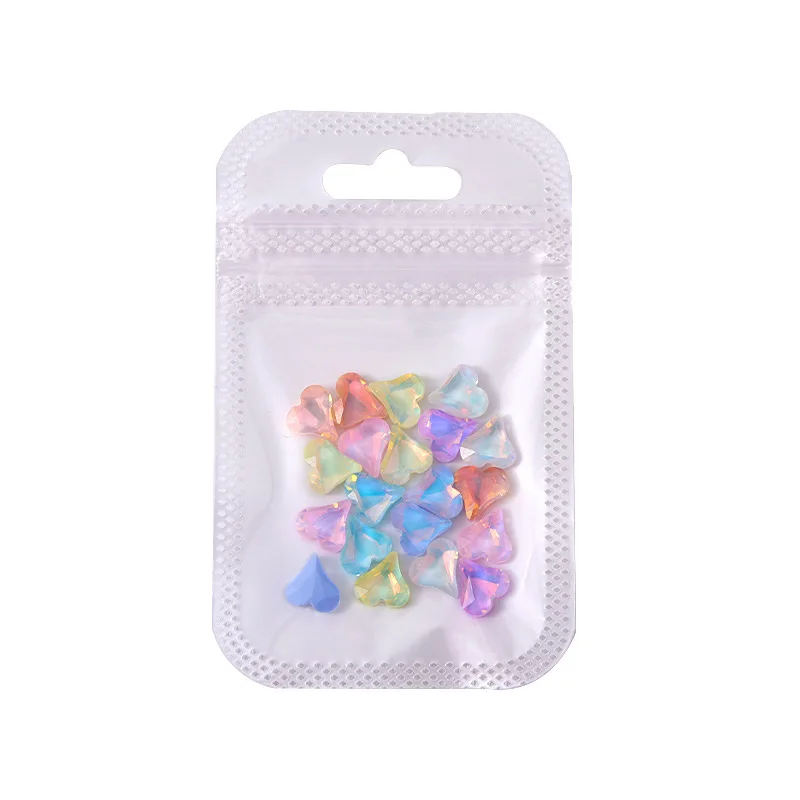 20 piezas 3D de cristal para decoración de uñas, accesorios de diamantes de imitación, corazón, estrella, GEMA, abalorios, suministros de manicura, herramienta