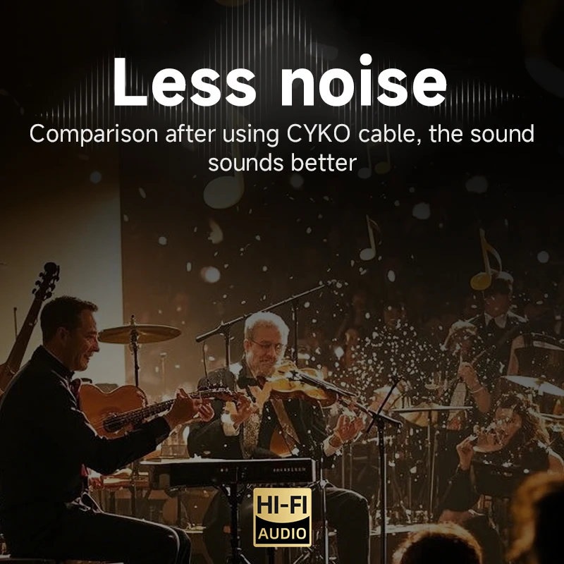 CYKO 1 زوج 2RCA إلى 2RCA 7N OCC كابل صوت ستيريو مطلي بالفضة عالي الأداء لخلاط مكبر الصوت