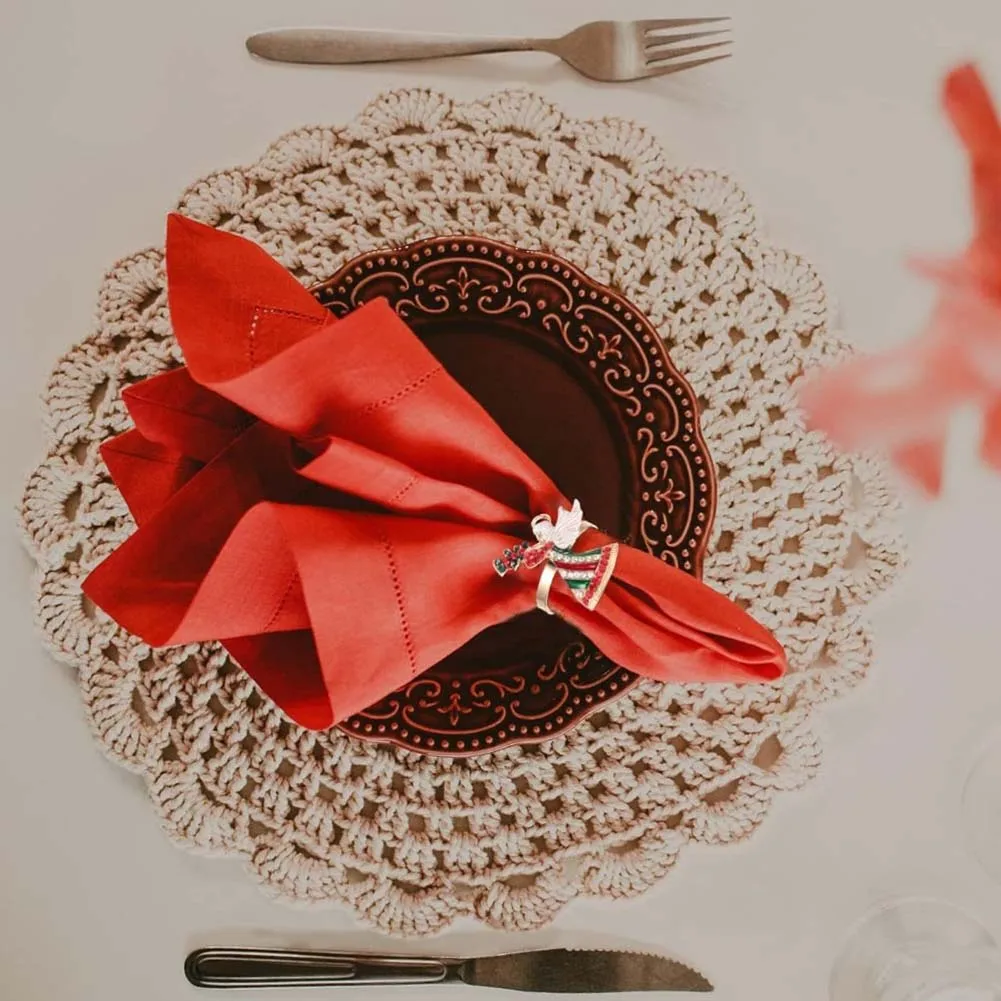 

6pcs Christmas Napkin Ring 4.5*4cm Decorations Napkin Ring For Women Sparkling Angel Napkin-Ring Cute Christmas Decor Accessorie