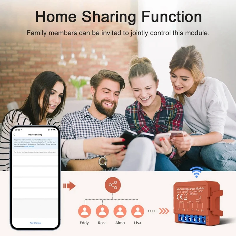 Ffyy-tuyaスマートガレージドアオープナー、wifiモジュール、タイミングフラップ、ローラーシャッター、オン/オフスイッチ