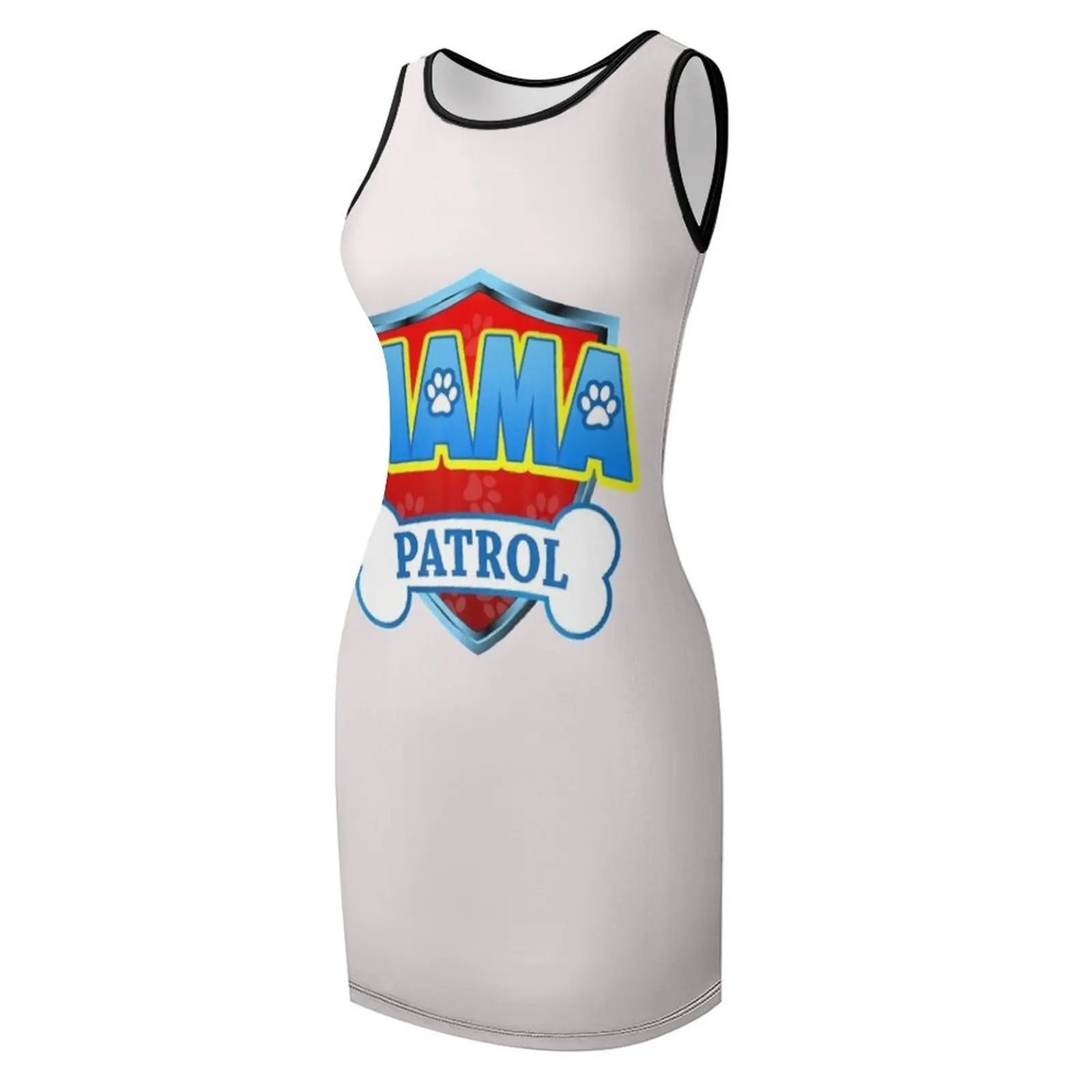 面白いママパトロール犬ママパパ男性女性用Tシャツノースリーブサンドレス高級ドレスビーチウェアシックでエレガントな女性用ドレス