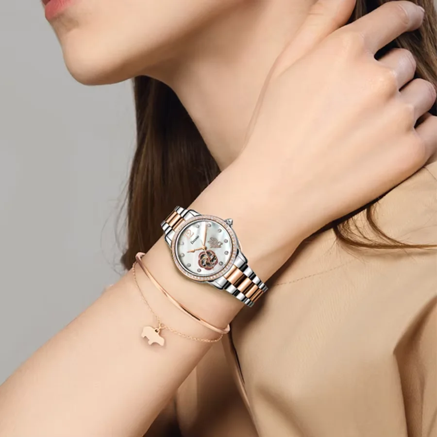 Deesio Brand E8001A Automatic Movement Mechanical Watches Fashion Luxury Women's Wristwatches Elegant Waterproof Hand Clock Gift