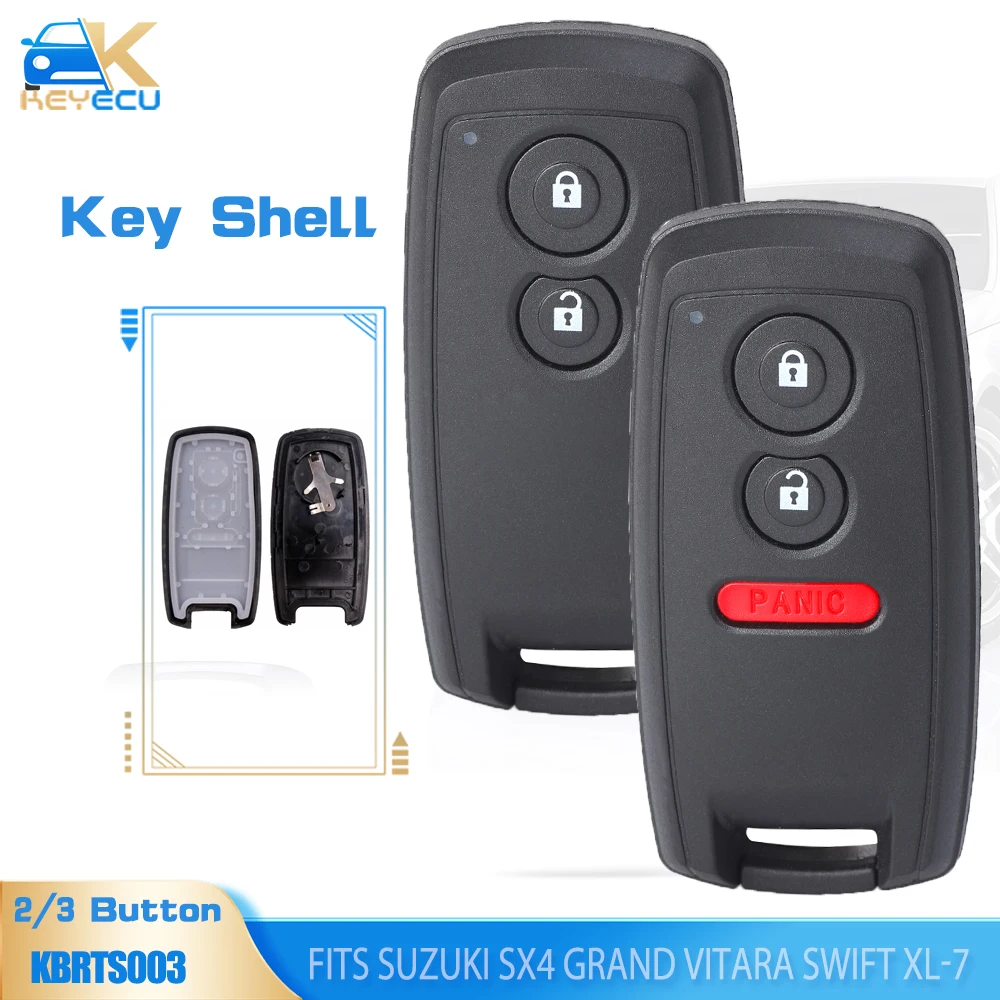 KEYECU 스마트 원격 키 쉘 케이스, 포브 2 단추, 스즈키 SX4 그랜드 비타라 스위프트 XL-7 2006-2012