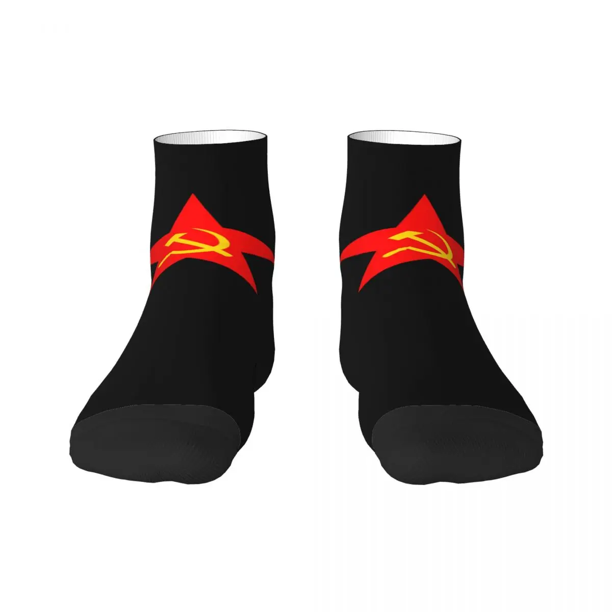 Fashion Mens Hammer Sickle Red Star Communist Star Dress Socks Unisex Warm Breathbale 3D Printing USSR CCCP Communism Crew Socks