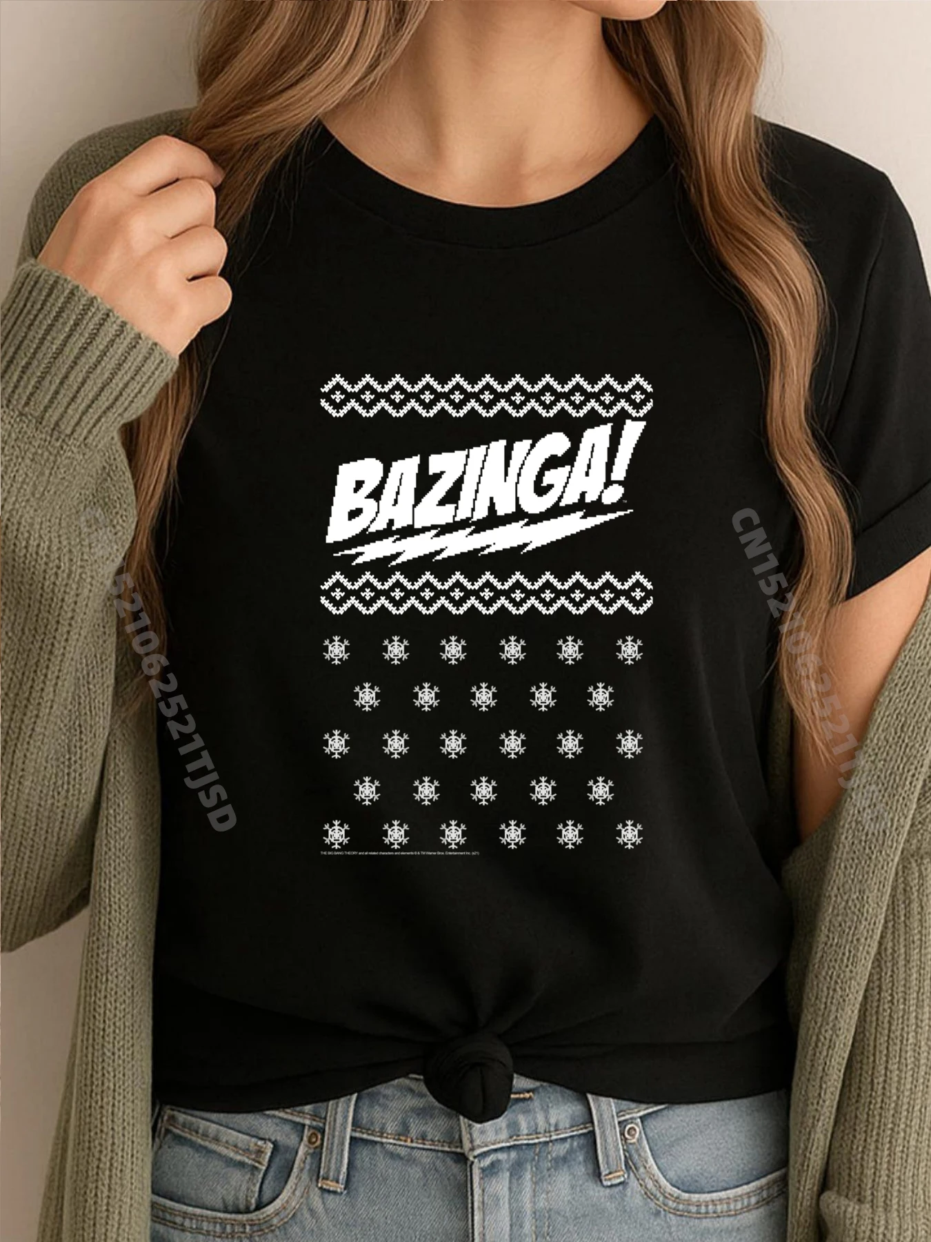 

Рождественский свитер Bazinga с рисунком, футболки для женщин и мужчин, удобная майка