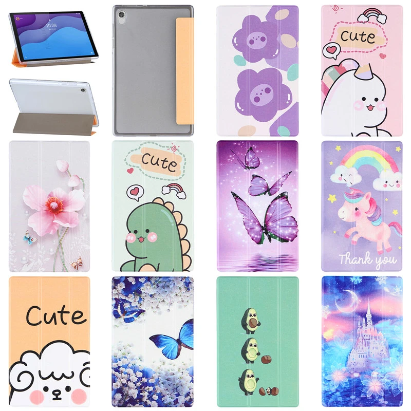 Tablet for Funda Lenovo Tab M10 HD tb x306f x306x Case Cute Painted PU Leather TPU Back Cover For Lenovo Tab M10 HD Case 2nd Gen