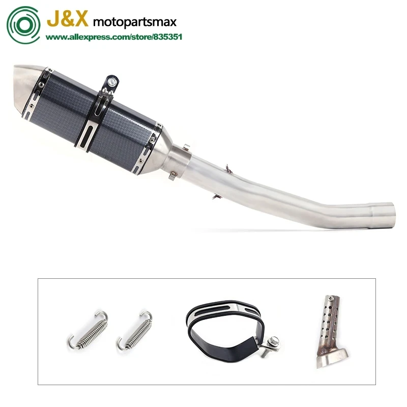 ZX-10R Motorcycle Exhaust Full System Slip On For Kawasaki NIJIA ZX10R Motorcycle Exhaust Muffler Escape Middle Link Mid Pipe