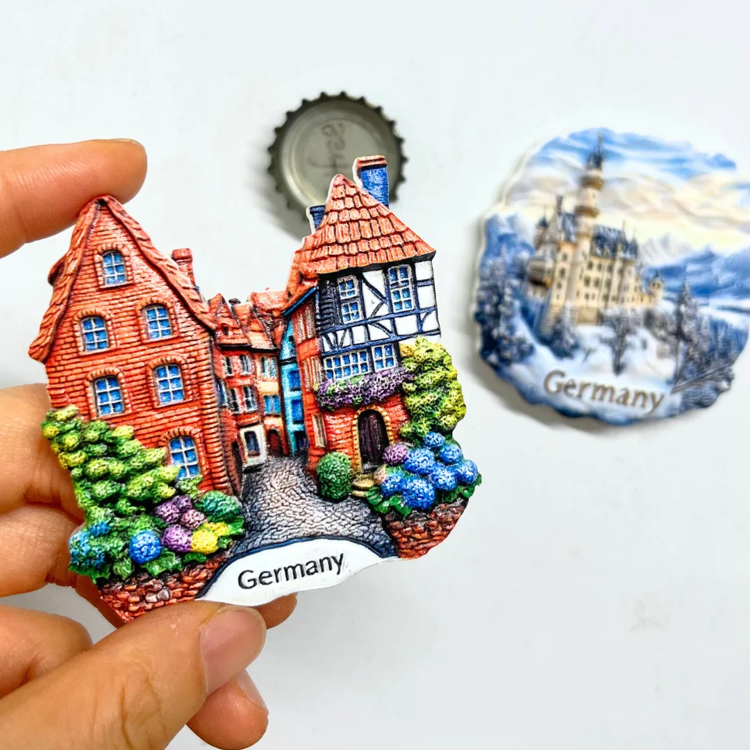 1pc, Germany travel Fridge Magnets, Germany scenery Fridge Magnets, Germany snow scenery Fridge Magnets, street scenery Fridge M