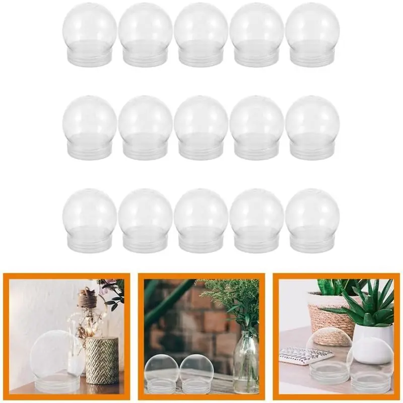 DIY Clear Plastic Water Snow Globe Jar With Screw‑Off Lid, Fillable Transparent Water Globe Container, Hand‑made for Christmas