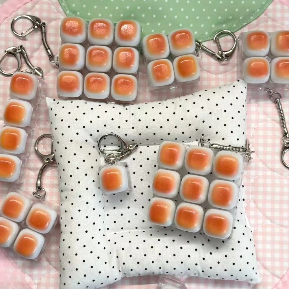 Ins Cute Little Bread Keychain Decompression Keyboard Small Toy Cap Multi Key A…