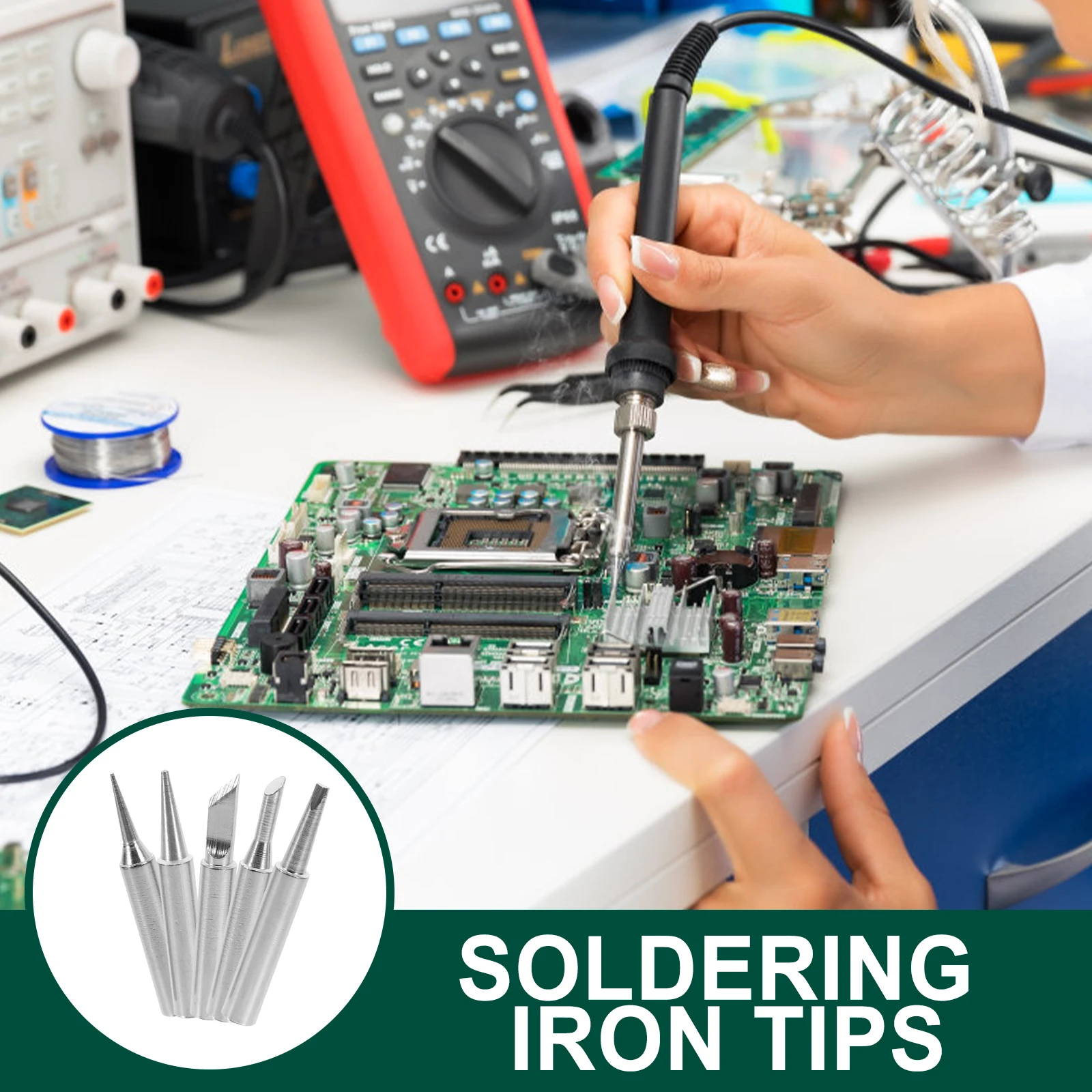 

5Pcs Soldering Tips Assorted Shapes Longevity Wear Resistance Precise Soldering for Electronics DIY Welding Accessories