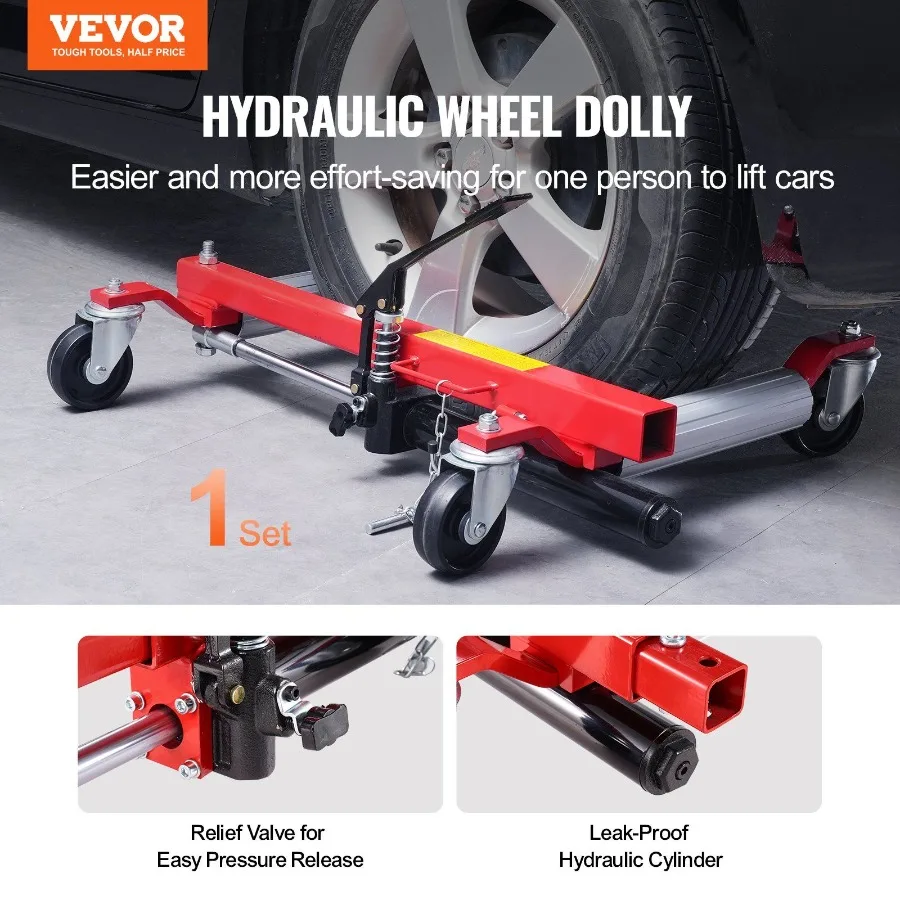 Roue Dolly véhicule robuste positionnement cric de pneu lève-voiture 1500 lb