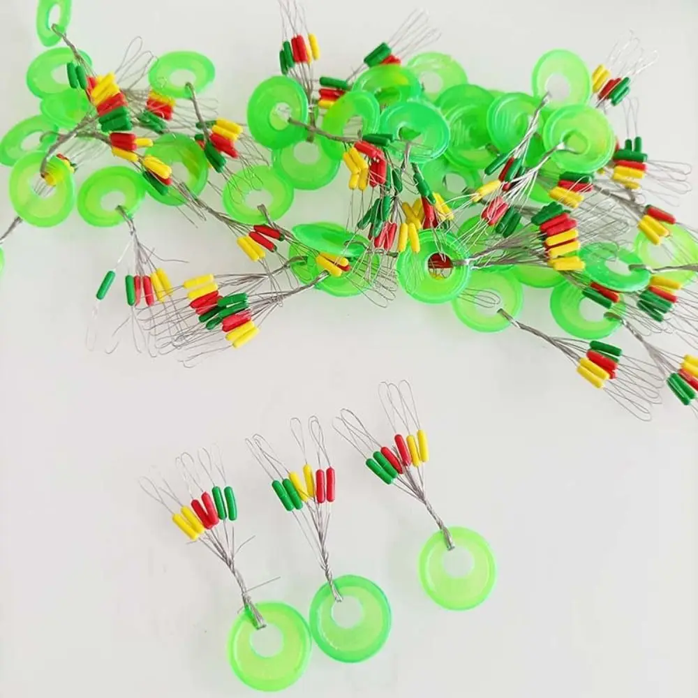 600pcs 100 Groups Line Tackle Accessories Fishing Bobber Stopper Float Colorful Rubber Bean Soft Fishing Supply Space Beans