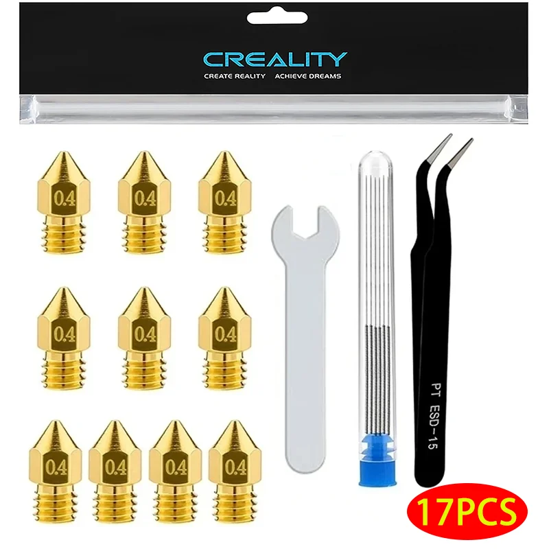 

10 шт. 3D-принтер MK8, латунные сопла 0,2/0,3/0,4/0,6/0,8/1,0 мм, сопла из нержавеющей стали для экструдера Ender 3, для 3D-принтеров Creality