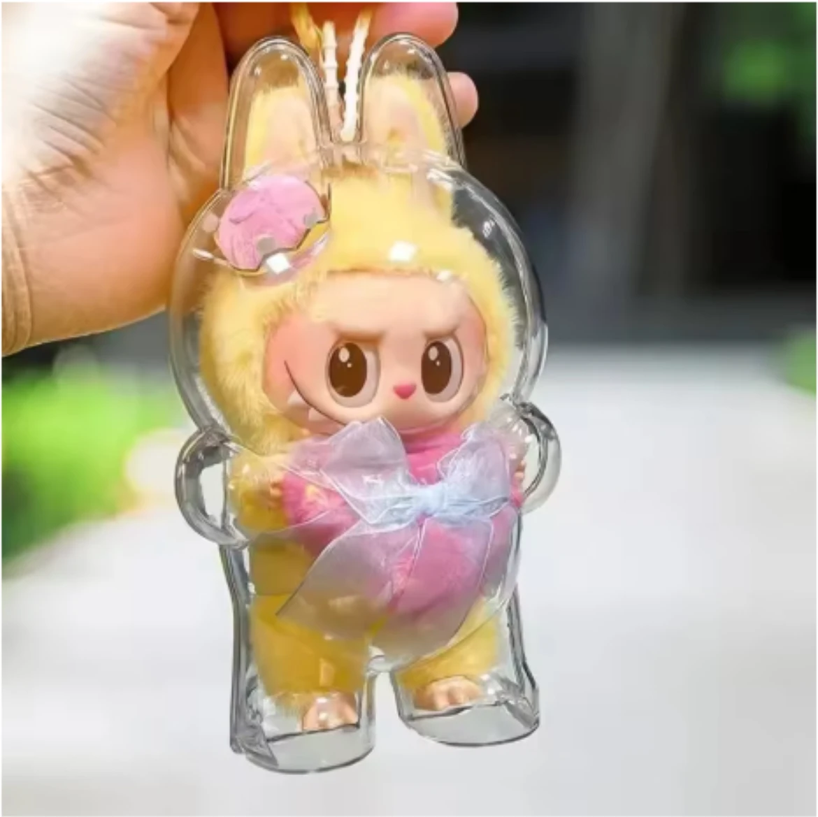 

For Labubu Transparent Protective Cover Monster Labubu V1 V2 V3 Transparent Protective Shell Monster Toy Storage Case
