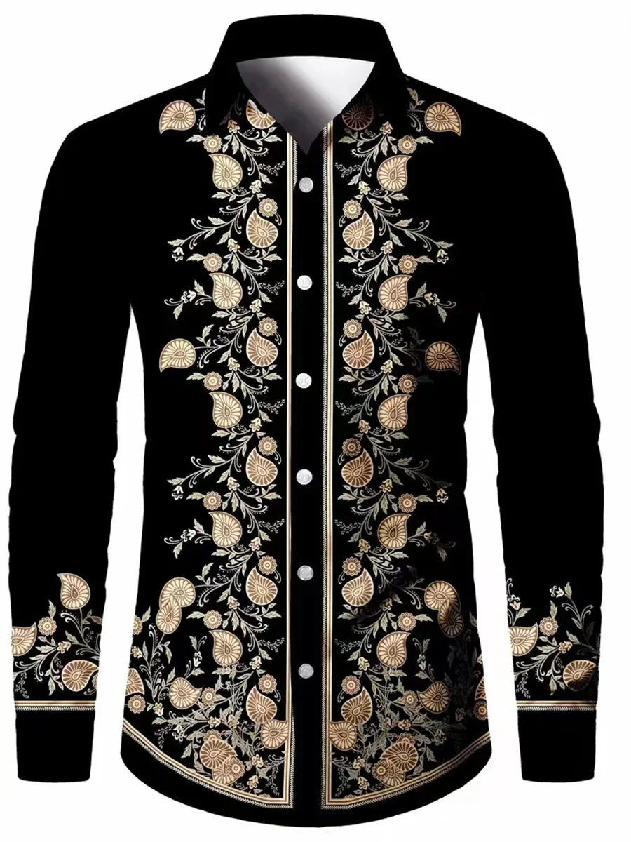 New Luxury Printed Shirt Men's Long Sleeve Casual Shirt High Quality Fashionable Trend Premium Casual Men's Clothing Top XS-6XL
