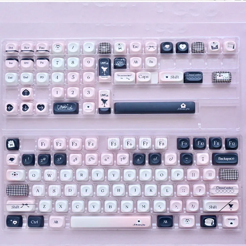 MOA Keycap Set PBT 118 مفاتيح التسامي الحراري البكر أسود أبيض لمفتاح MX 60/64/84/98/108 لعبة لوحة المفاتيح الميكانيكية هدية