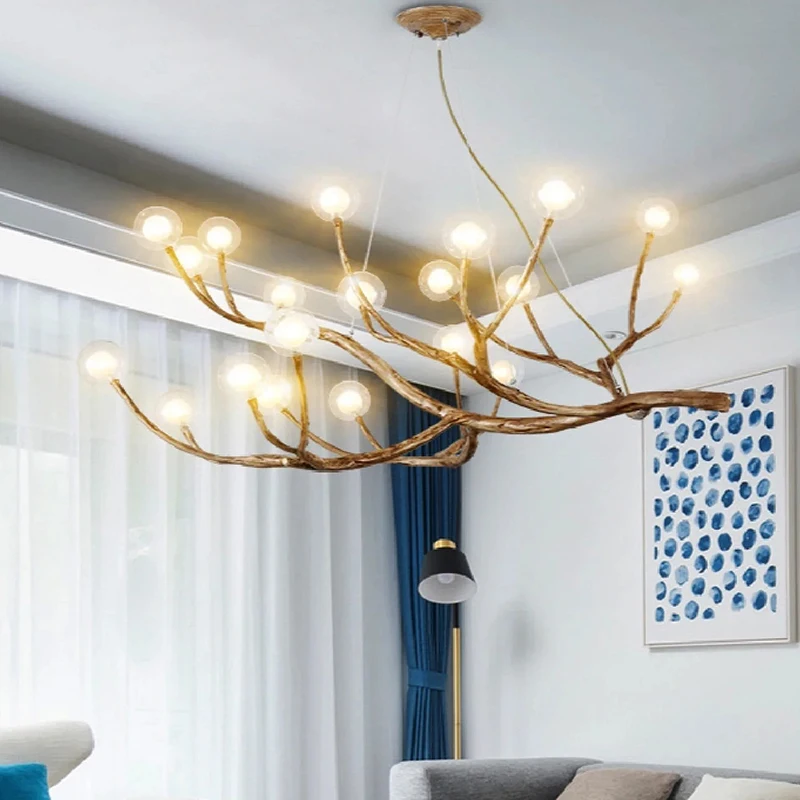

Vintage Resin Tree Branches Chandelier Loft Led Chandelier Lustre Hanging Lights Pendant Lamp for Dining Room Pendant Lights