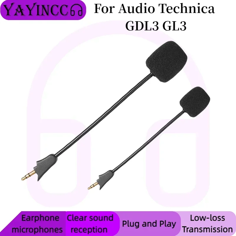

YAYINCC Replacement Gaming Mics 3.5mm Game Microphone For Audio Technica GDL3 GL3 Detachable microphone rod plug and play MIC