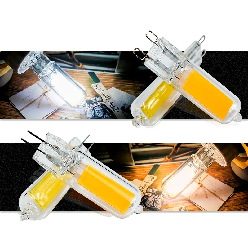 10Pcs/lot G4 G9 LED COB Lamp 6W 9W Glass Bulb AC 220V 230V 240V Candle Lights Replace 30W 40W Halogen for Chandelier Spotlight