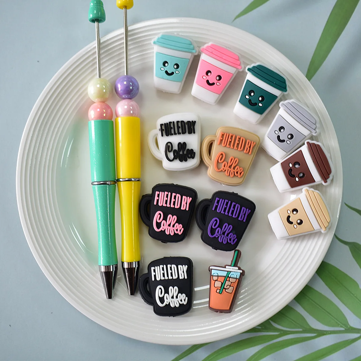

5/10Pcs Silicone Beads Cute Coffee Cup Focal Beads Jewellery Making DIY Keychain Beaded Pen Bracelets Jewelry Accessories Gifts