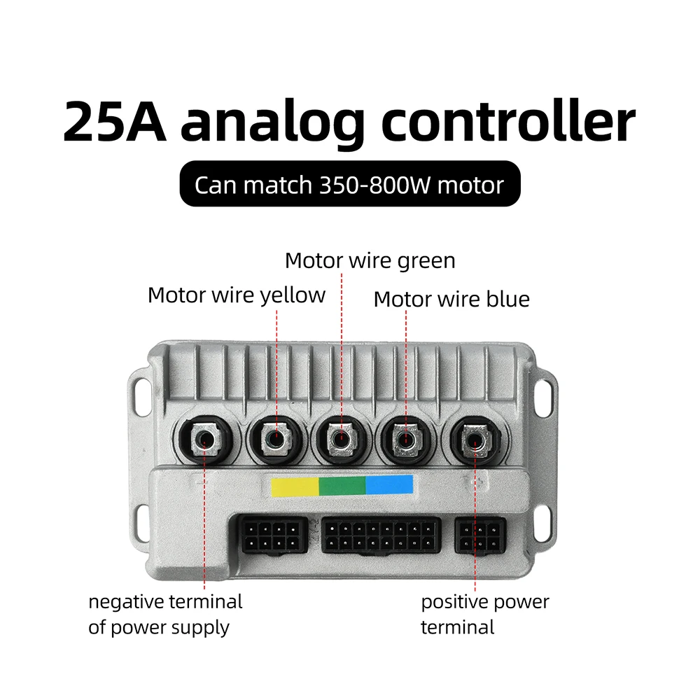  25-30A 500-1000W Brushless Motor Controller Sine Wave Three-mode Controller Module for Electric Bike/Scooter 36V/48V/60V/64V