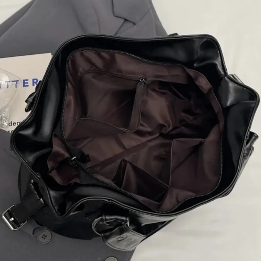 Retro Soft PU Leather Tote Shoulder Bag - Large Capacity Crossbody