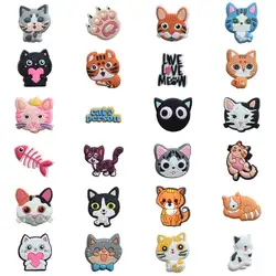 Cute Cat Shoe Charms for Crocs Sandals Women Clogs Pins Men Badges Kids Jeans Boy Girls Decorations Buckle Shoes Accessories