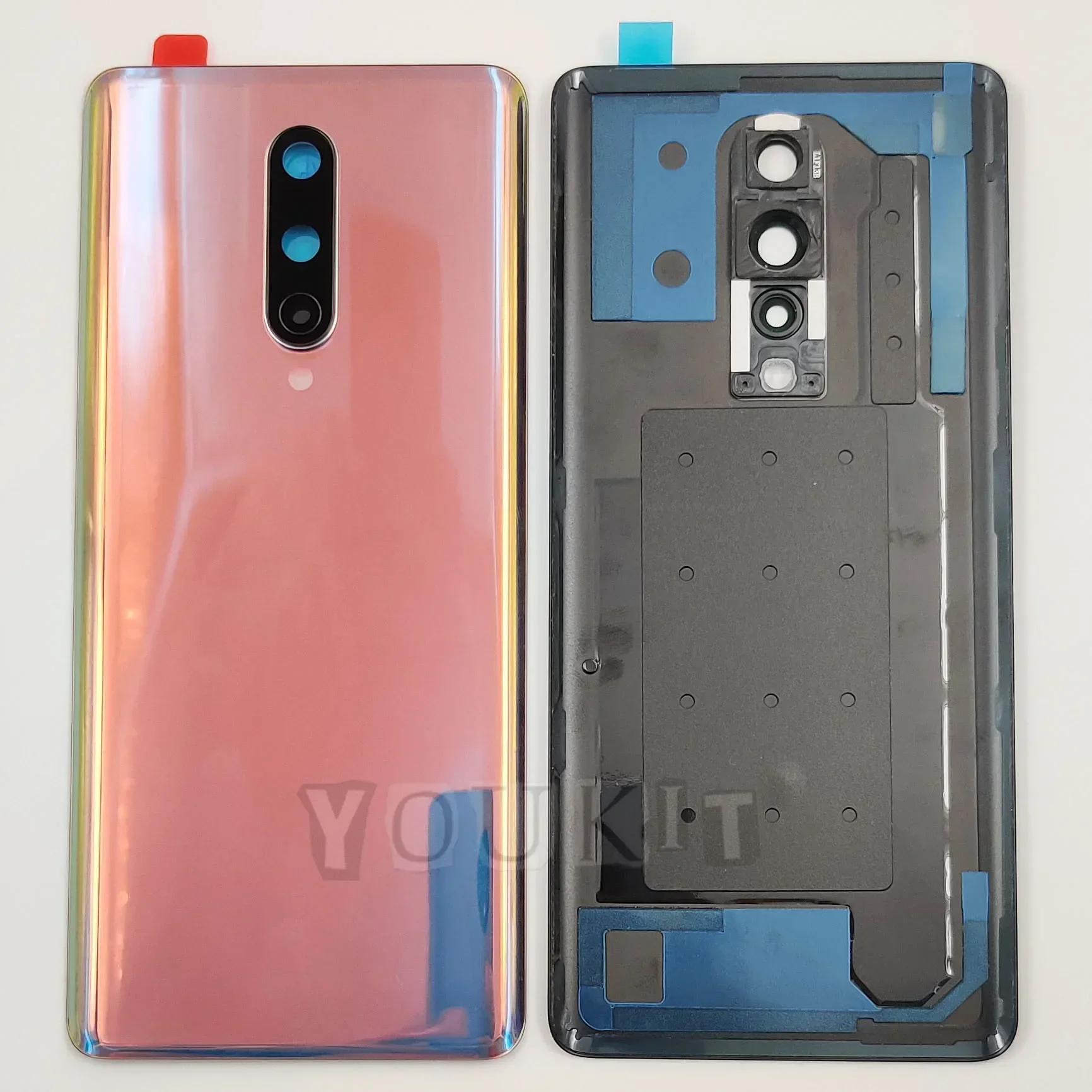 A+++ Gorilla Glass For OnePlus 8 Battery Cover Hard Back Door Lid Rear Housing Panel Case With Camera Frame Lens Adhesive