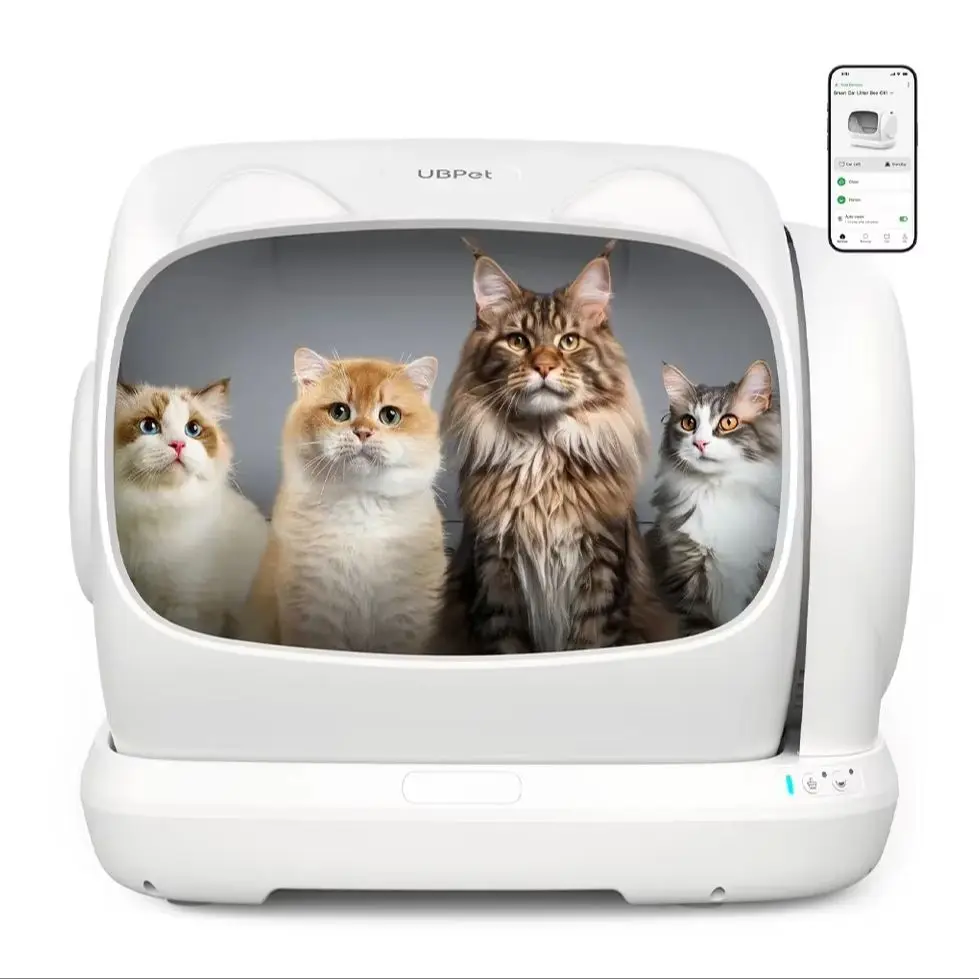 Selbstreinigende Katzentoilette Katzenklo Selbstreinigend, XXXL Extra Große Elektrisches Automatisches Katzenklo für Mehrere Katzen, Intelligente Katzentoilette mit Klemschutz, App-Steuerung