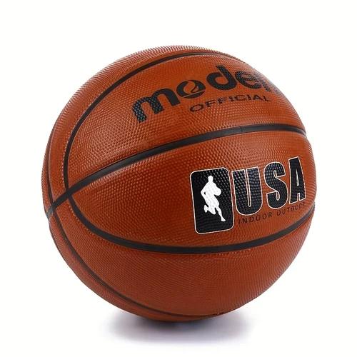 Imagen 2 del producto Baloncesto oficial para adultos y adolescentes, baloncesto marrón de tamaño 4/5/6/7, pelota de juego profesional de goma duradera para interiores y exteriores, 1 ud.