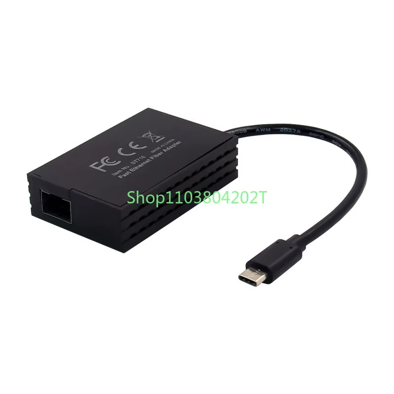 TYPE-C USB2.0c Fast ethernet fiber adapter sfp AISX AX88772C USB c to Single Optical Port SFP Optical Fiber LC