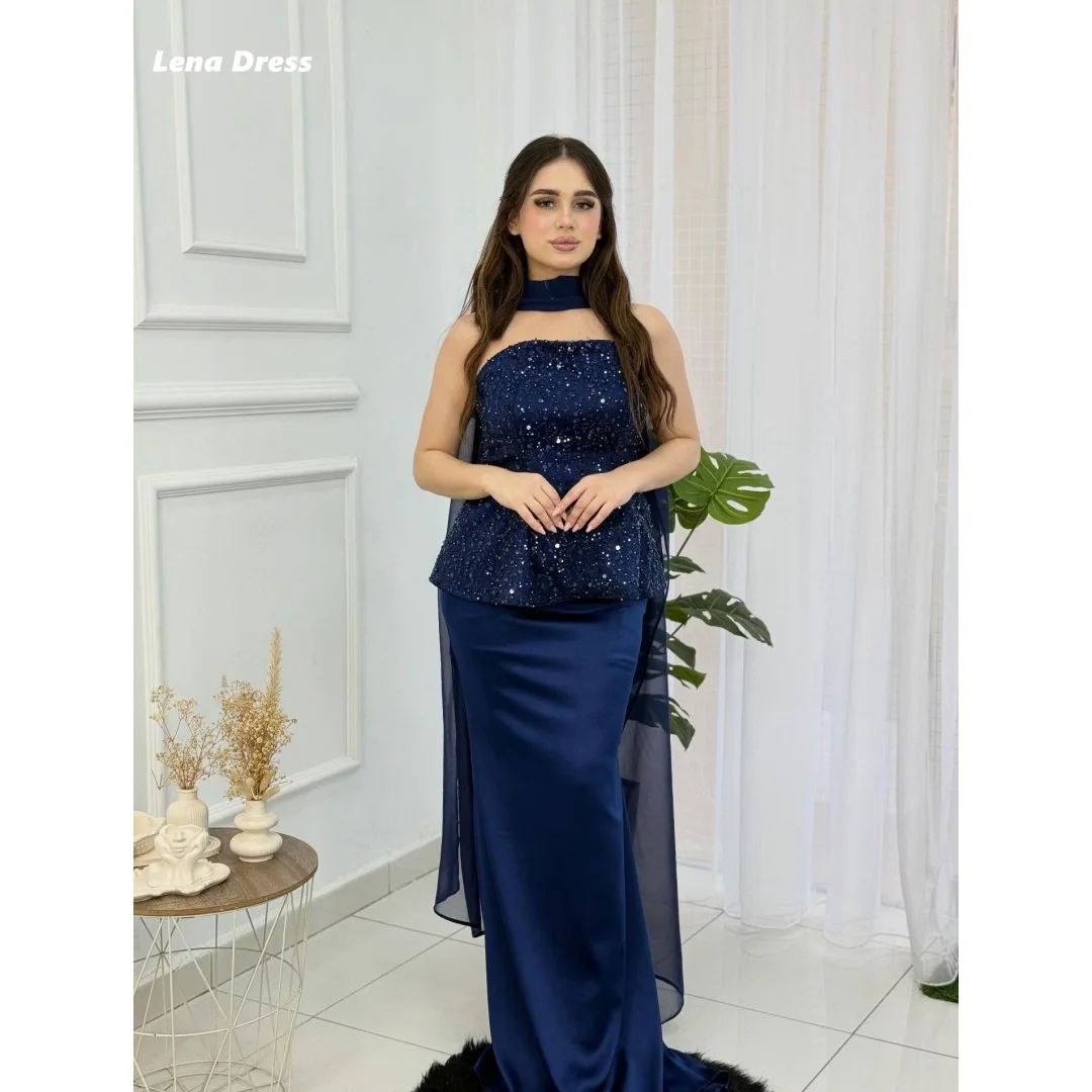 

Lena Роскошное вечернее платье для женщин 2025 Элегантные платья на заказ Шаль Женские вечерние платья 2025 Роскошные блестки Рыбий хвост Выпускной