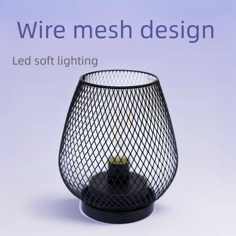 

Christmas Iron Wire Mesh LED Creative Table Living Room Study Soft Night Light Cozy Bedroom Student Lighting Lamp