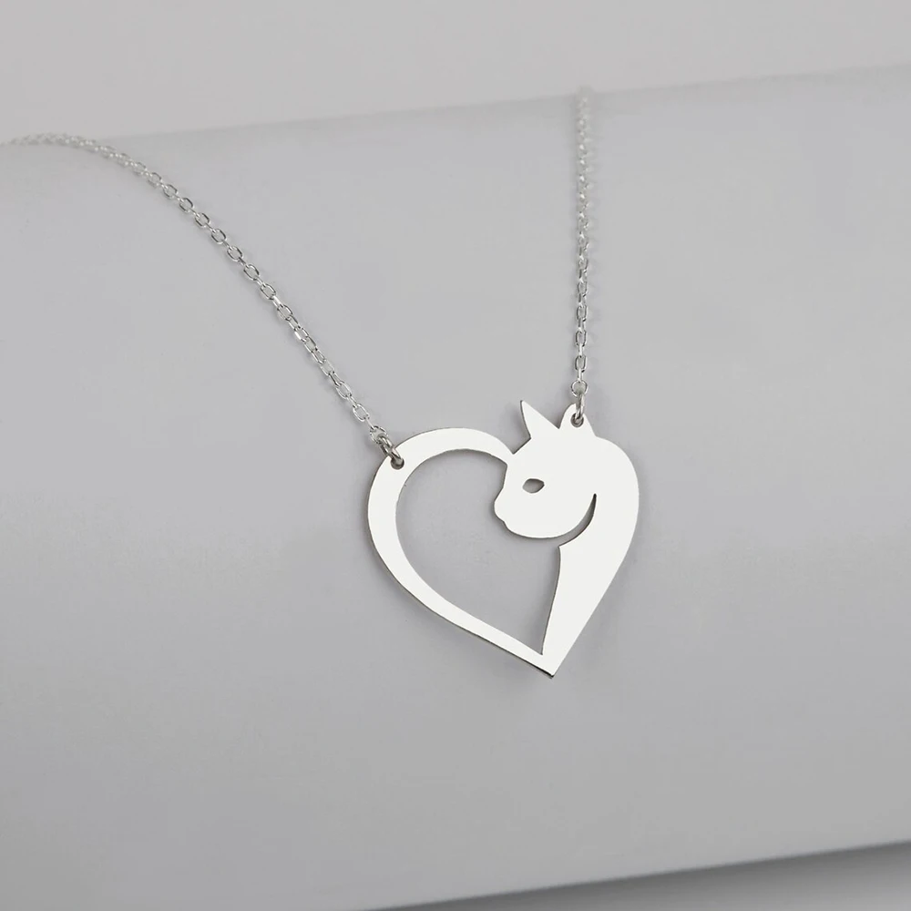 Stainless Seel Necklace Simple Niche Design Love Animal Necklace, Gift Heart Pendant For The Goddess