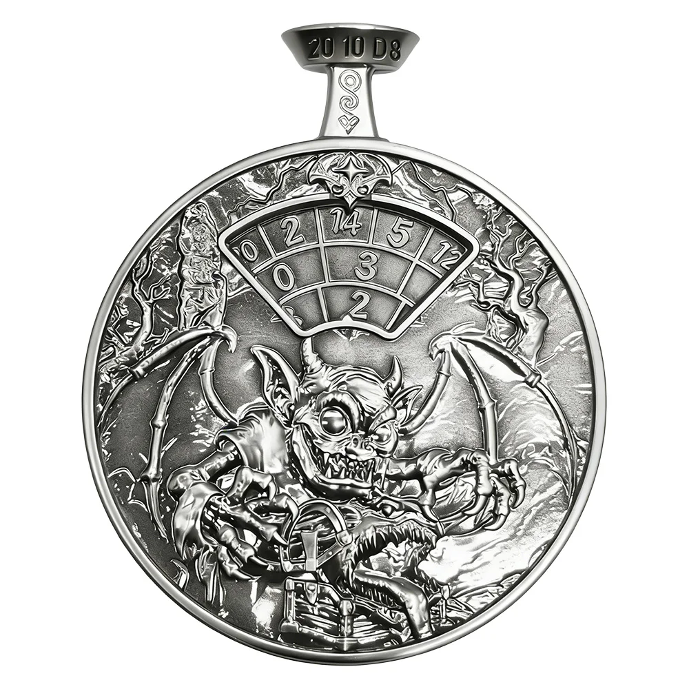 Rolling Metal Dice Heavy Press Spinner Metal Devil Dice Board Games Fidget Toy Fashion RPG DND Dice with Gift Box Metal Dice