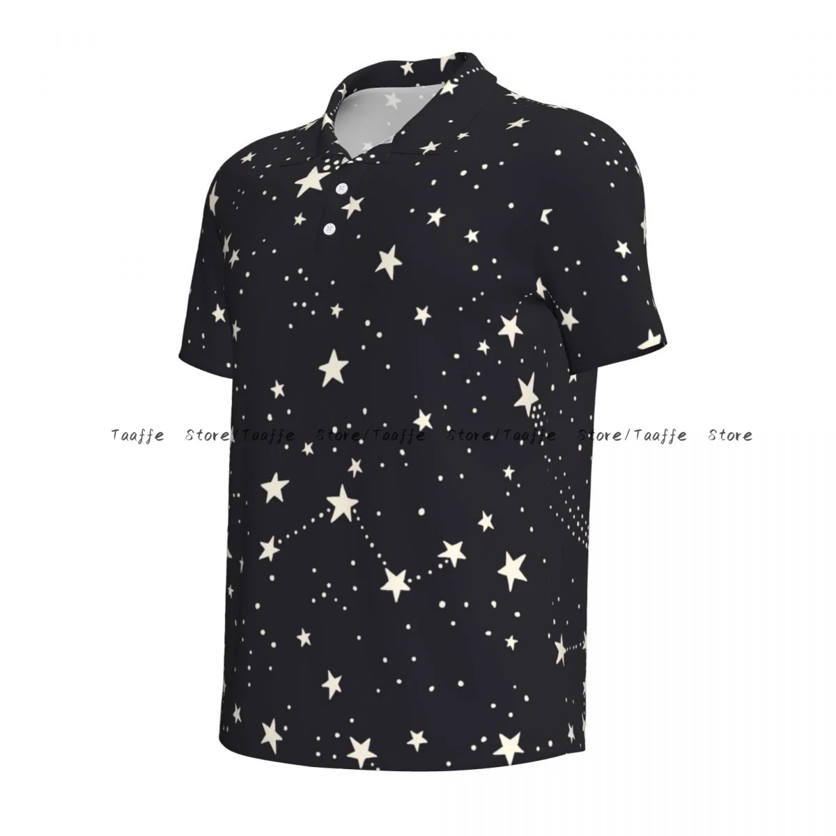 Men's spring summer polo shirt top Night Space Sky With Stars business leisure sports short-sleeved T-shirt