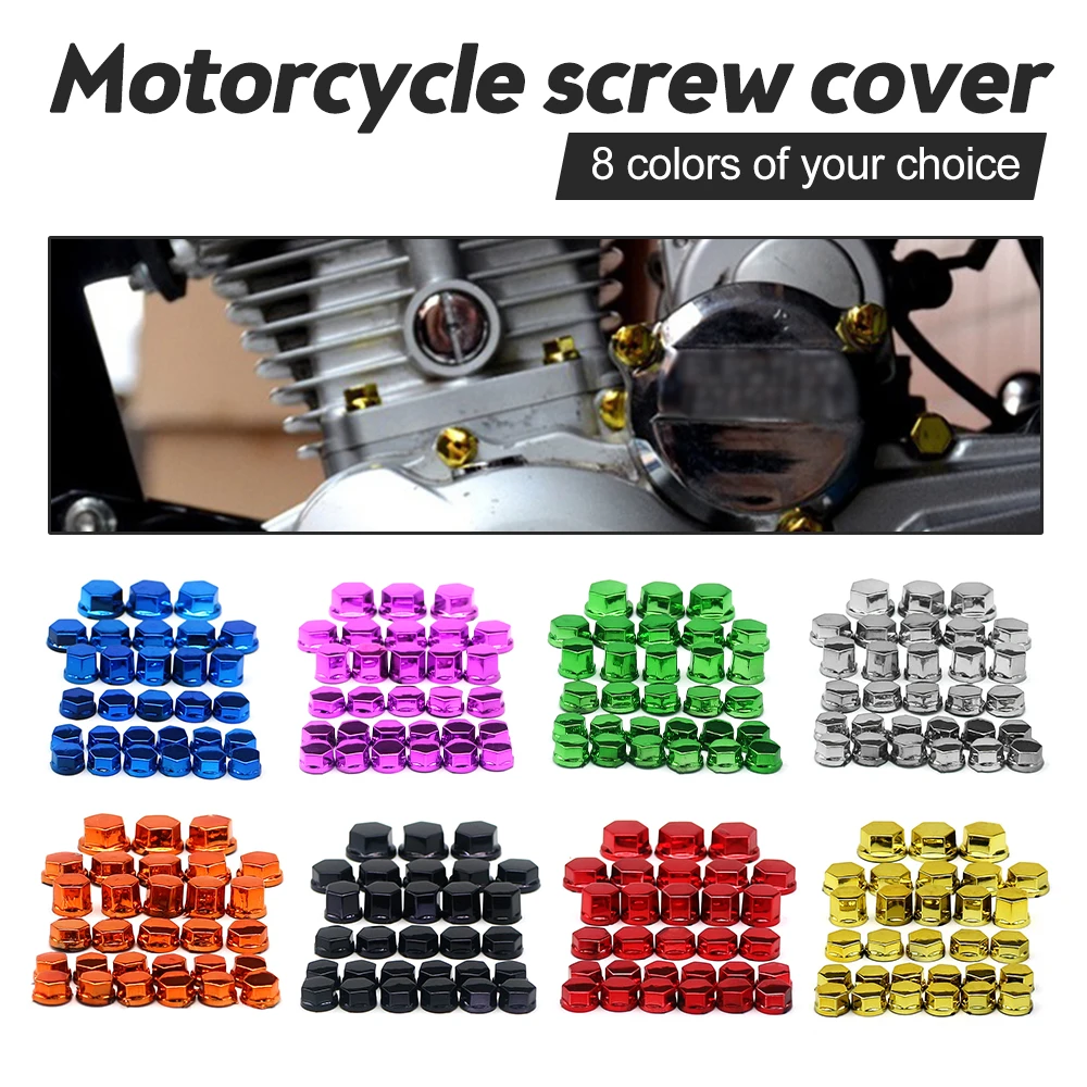 30Pc Motorcycle Modification Accessories Motorcycle Screw Nut Bolt Cap Covers Decorative Styling Parts