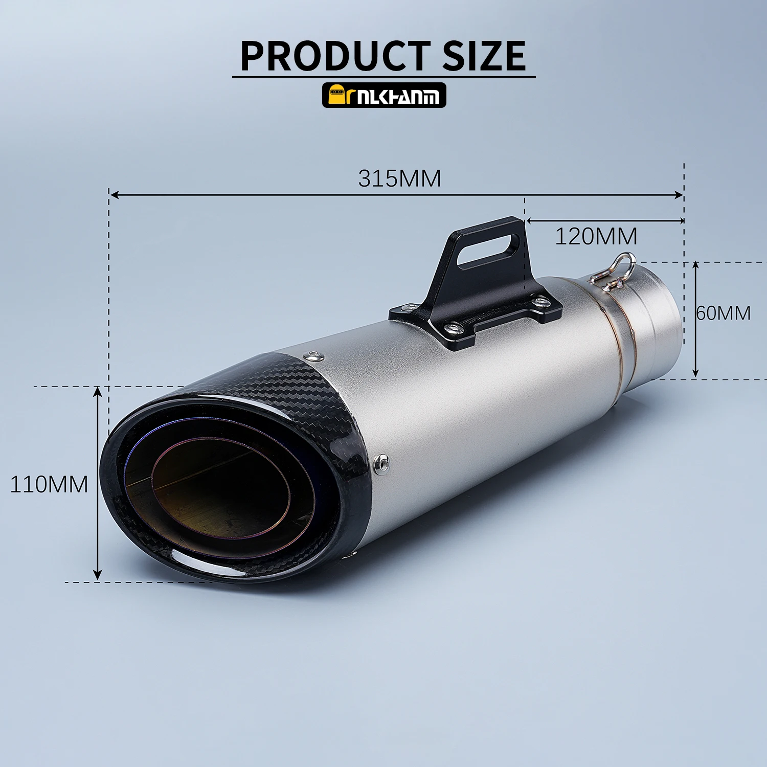 60mm Universal Motorcycle Exhaust Muffler Pipe with DB Killer For YZF R3 XMAX GSX250 Pcx125 cbr250rr crf150 mt03