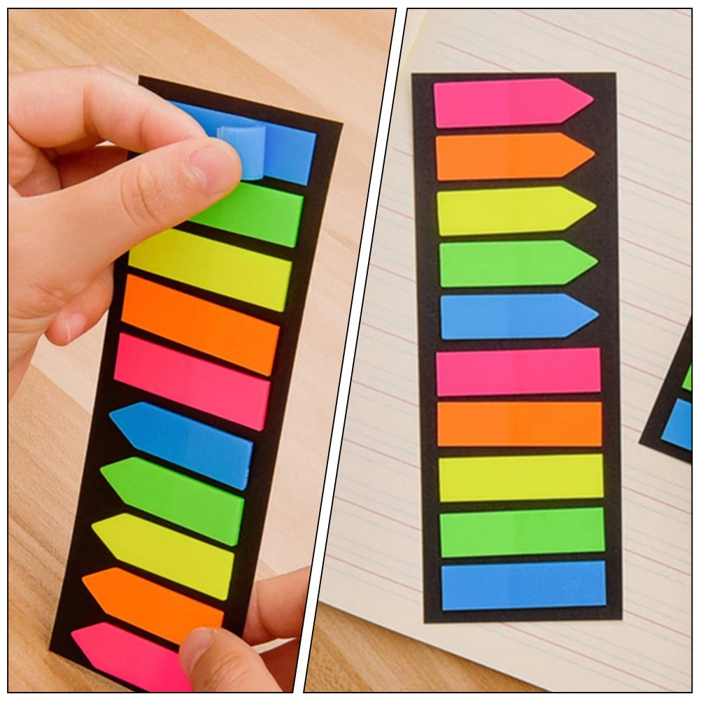 8 set 8 Sets Sticky Tabs Page Markers Premium PET Smooth Writing Colorful Bookmarks Self Adhesive Repositioning Reading Notes
